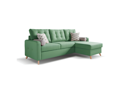 L-Form Bettfunktion Stoff Ecksofa Sofa Couch Design Couch Polster Textil Modern