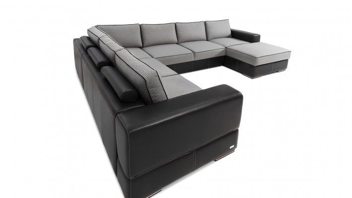 Nová čalouněná pohovka ve tvaru U s funkcí postele