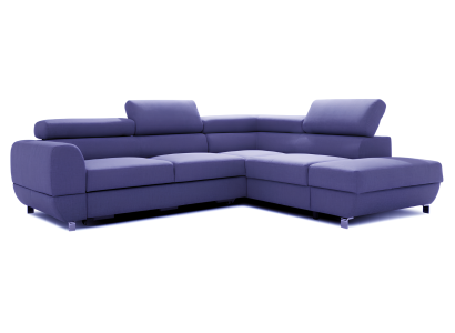 Stoff Ecksofa L-Form Sofa Couch Design Polster Modern Textil Bettfunktion Grau