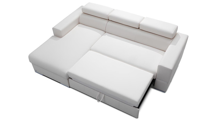 Ecksofa L-Form Couch Design Polster Modern Textil Bettfunktion Bettkasten Stoff
