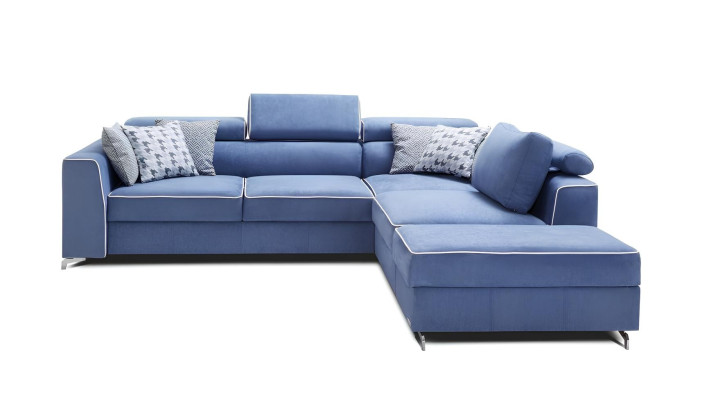 Ecksofa L-Form Sofa Couch Design Polster Schlafsofa Textil Bettfunktion Kasten