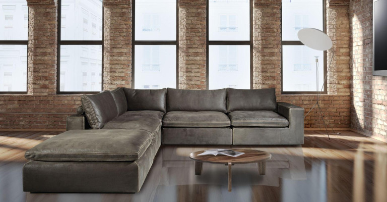 Ecksofa Moderne Sofa Eck Couch Garnitur Design Polster 100% Leder Wohnlandschaft