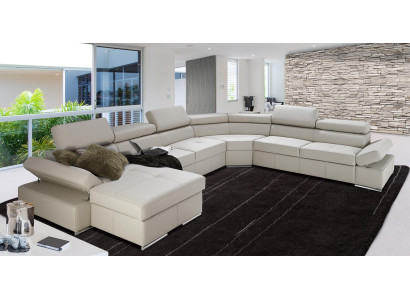 XXL Wohnlandschaft Sofa Couch Polster Design Eck Garnitur Sofas 100% ITALY LEDER