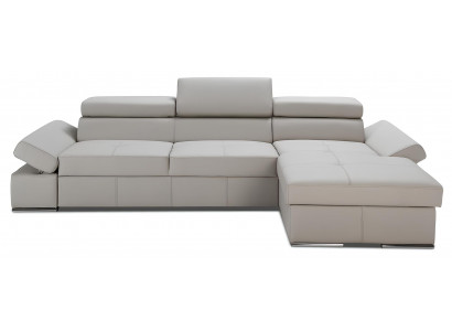 Moderní rohová pohovka s designem, potažená 100% kůží