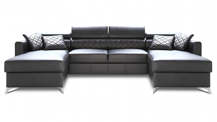 XXL obývací pokoj 100% ITALSKÁ kožená čalouněná rohová souprava