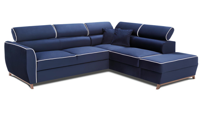 Ecksofa Stoff L-Form Couch Design Polster Textil Eck Modern Blau Eckcouch Neu