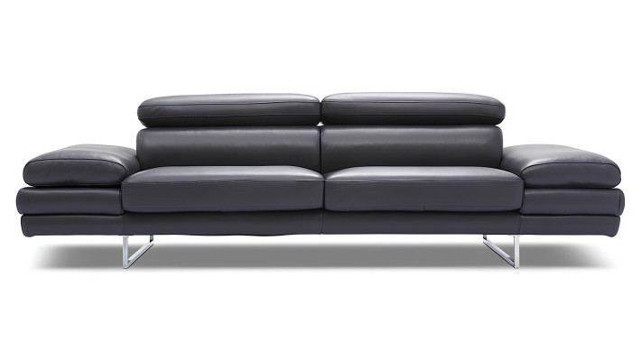 Couch 2 Sitzer Sofa 100% Italienisches Leder Couch Design Polster Modern Schwarz