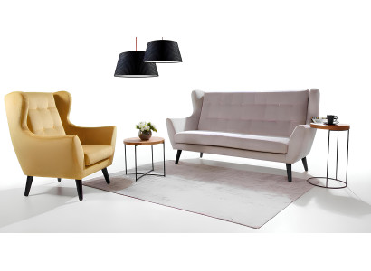 Couch Design Polster Modern Grau Textil 3 Sitzer Bank Chesterfield Dreisitzer