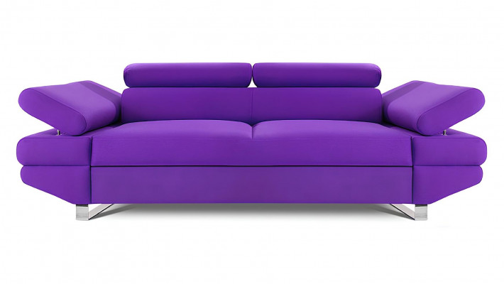 Moderní dvoumístná pohovka z fialové látky