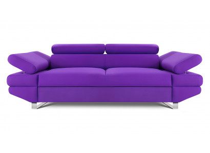 Moderní dvoumístná pohovka z fialové látky