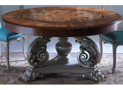 Kulatý jídelní stůl italský nábytek z masivního dřeva