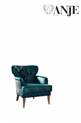 Luxusní souprava pohovky a křesla do pohodlného obývacího pokoje v moderním materiálu