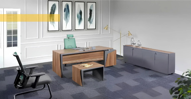 Arbeitszimmermöbel Büro Set Schreibtisch Couchtisch Sideboard Möbel Braun