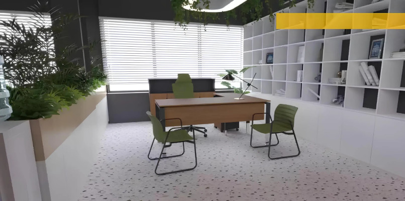 Eckschreibtisch Sideboard Arbeitszimmer Büro Einrichtung Chef Möbel Design