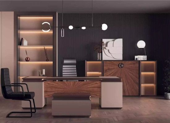 Massivholz Büroschreibtisch Luxus Office Möbel Eckschreibtische Braun