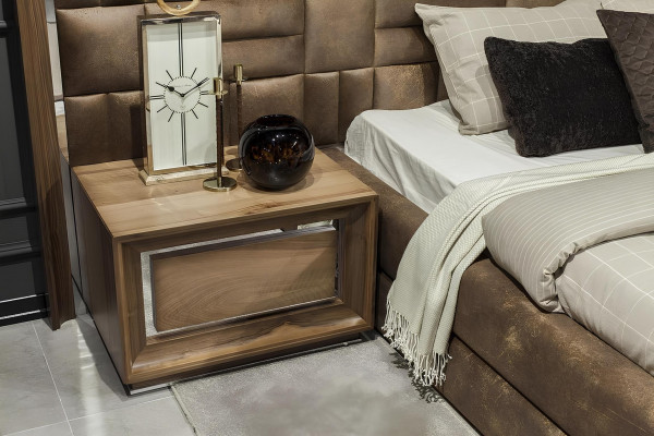 Hnědá čalouněná postel hotelového nábytku 4 kusy