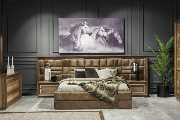 Luxusní postel 160x200 skříň čalouněný nábytek hotelové vybavení