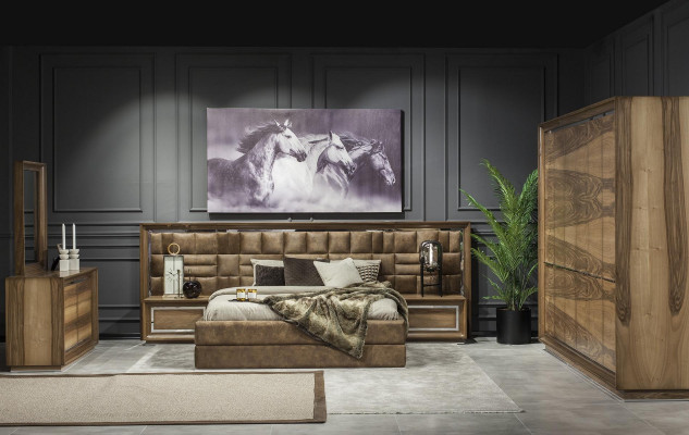 Luxusní postel 160x200 skříň čalouněný nábytek hotelové vybavení