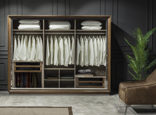 Luxus Kleiderschrank 277cm Schrank 6türige Schränke mit viel Stauraum