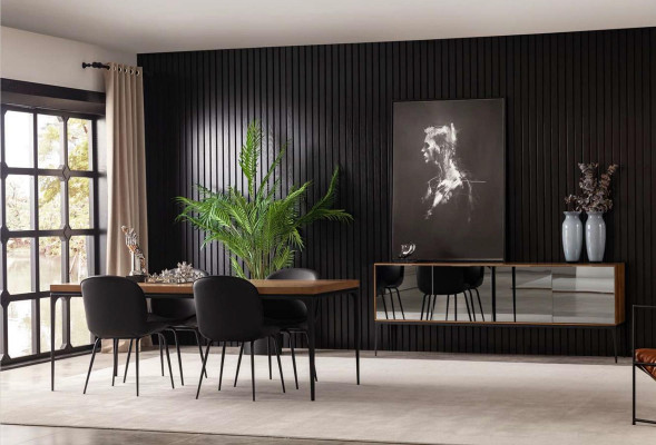 Kommode in braunen Spiegeltüren Moderner Stil mit Stauraum Kommoden Sideboard