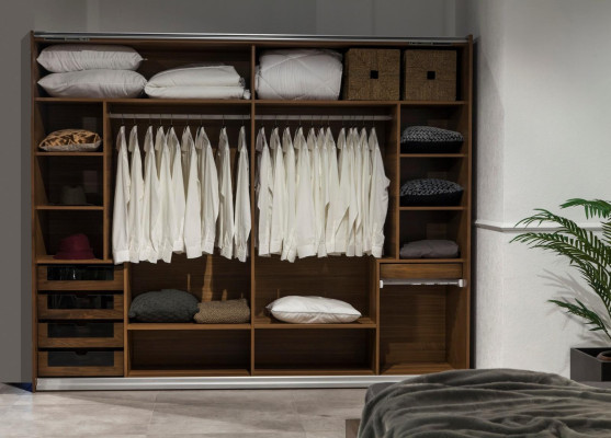 Luxus Schlafzimmer Möbel Kommode Kleiderschrank Nachttische Spiegel 6tlg