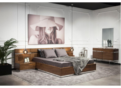 Sada nábytku do ložnice s postelí, nočními stolky a komodou, hotelová kvalita, 5 kusů