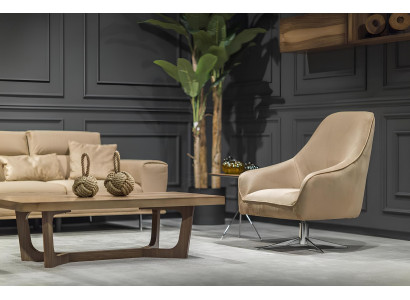 Sada luxusních béžových pohovek 3+3+1 + stolek 4 kusy