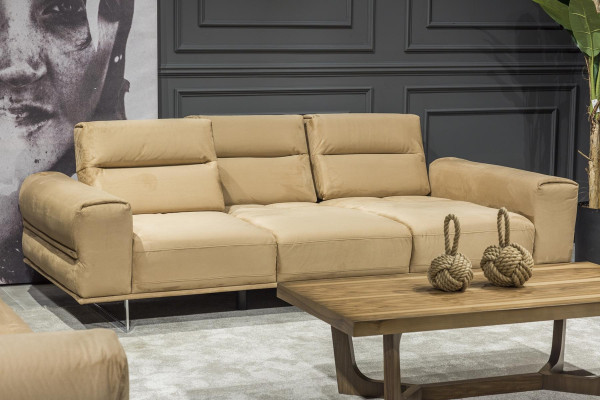 Creme Couch Dreisitzer Polster Möbel Wohnzimmer Couchen Sitzpolster