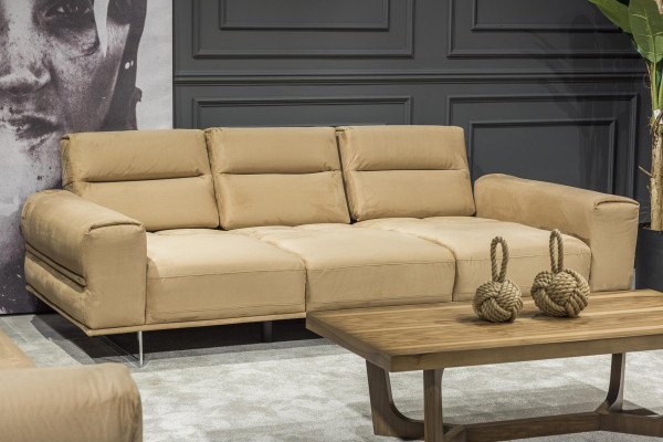 Creme Couch Dreisitzer Polster Möbel Wohnzimmer Couchen Sitzpolster