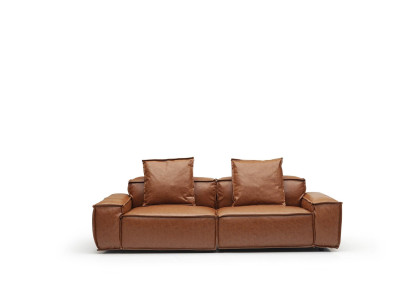 Dreisitzer Couch 240cm Sitzpolster Braune Couch Gemütliche Sofas Wohnzimmer