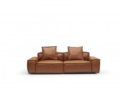 Trojmístná pohovka 240cm hnědý pohodlný polštář do obýváku