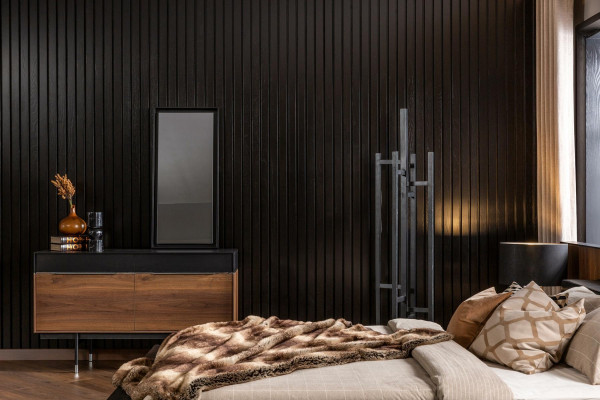 Luxusní nástěnné zrcadlo s černým rámem 100x46