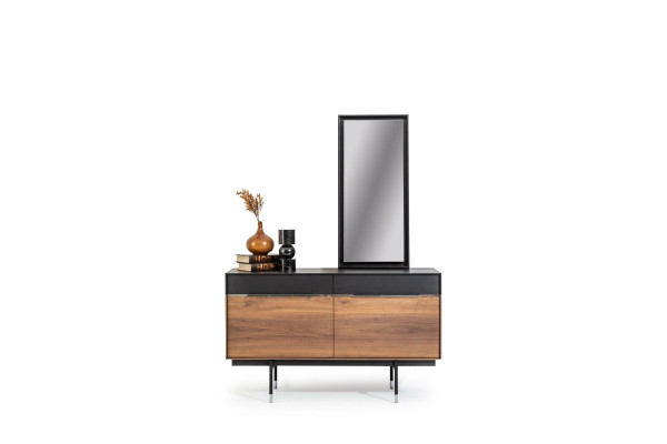 Luxusní nástěnné zrcadlo s černým rámem 100x46