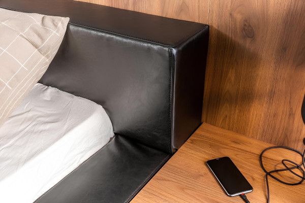 Schlafzimmer Set Bett Braun Kleiderschrank 2x Nachttisch Komplett 4tlg