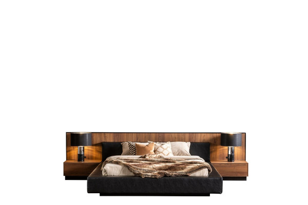 Sada do ložnice hnědá postel skříň 2x noční stolek komplet 4 ks.