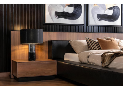 Sada do ložnice hnědá postel skříň 2x noční stolek komplet 4 ks.