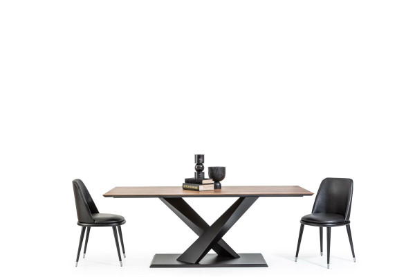 Säulentisch Küchentisch Luxus im modernen Stil brauner Tisch 208x92cm