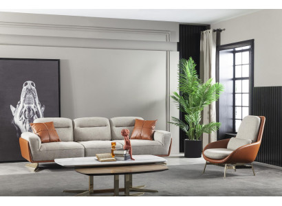 Lehnstuhl Wohnzimmer Sessel Relax Stühle Club Lounge Möbel Braun Sofa