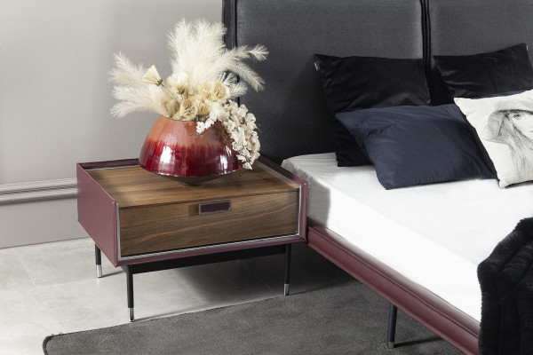 Luxusní hnědá noční stolek do ložnice, loftové skříňky, moderní konzole