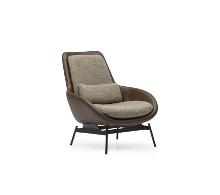 Wohnzimmer Sessel Lehnstuhl Relax Stühle Club Lounge Möbel Braun Sofa