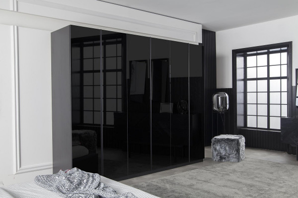 Skříň 264cm Nábytek do ložnice Skříň z černého dřeva