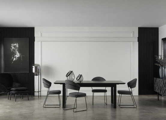 Esszimmer Tisch mit 4 Lehnstühlen Essgarnitur Essgruppe Möbel 5tlg. Set