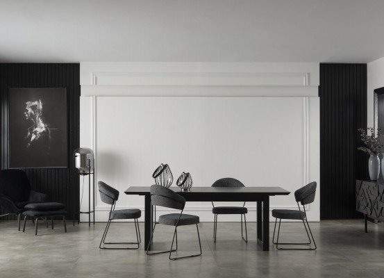 Luxusní čalouněné loftové křeslo šedé z kůže do kuchyně