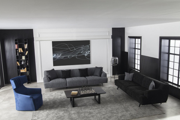 Dreisitzer Couch Polster 235 cm Stoffsofa Textil Couchen Sitzpolster Möbel