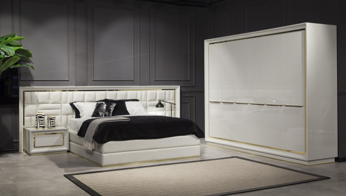 Kleiderschrank Modern Bequem in Weiß mit luxuriösem Stauraum Neu
