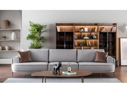 Sofa z tkaniny Zestaw sof Szare sofa 32 miejsca Stolik Meble