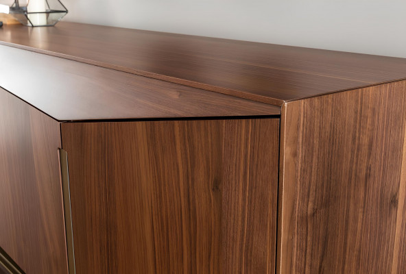 Sada jídelního stolu se židlemi a komodou hnědá 9 kusů