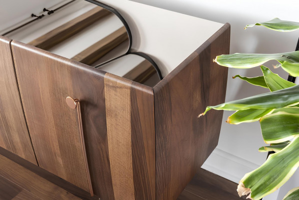 Jídelní set stůl židle kredenc 10 kusů dřevo hnědé