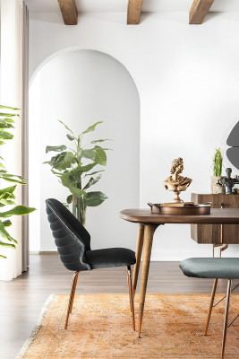 Jídelní set 8 dílný stůl židle dřevěné hnědé