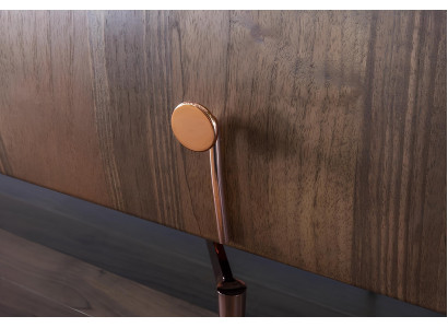 Mobilní skříňka se zrcadlem v hnědém dřevě, sada 2 kusy